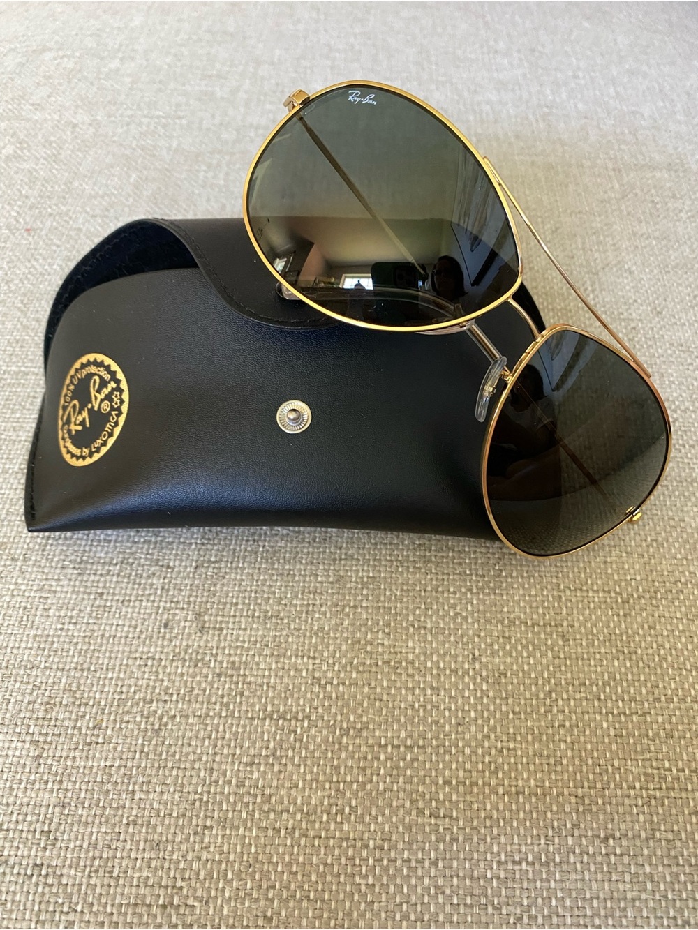 NWOB Ray-Ban RB 3454L 001/71 Gold Frame Aviator Sunglasses with Grey Lenses